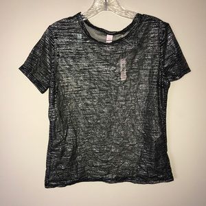 Glittered see through top.